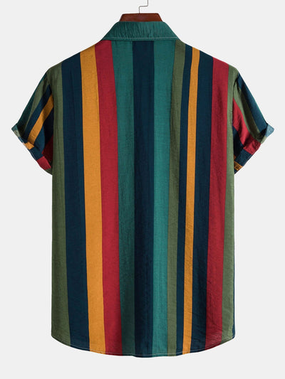Amedeo® | Colored Striped Button Up Shirt