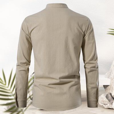 Jotham® | Men'S Cotton And Linen Drawstring T-Shirt