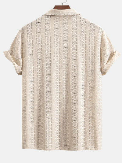 Jesús® | Floral Jacquard Textured Cuban Shirt & Straight Leg Linen Pants