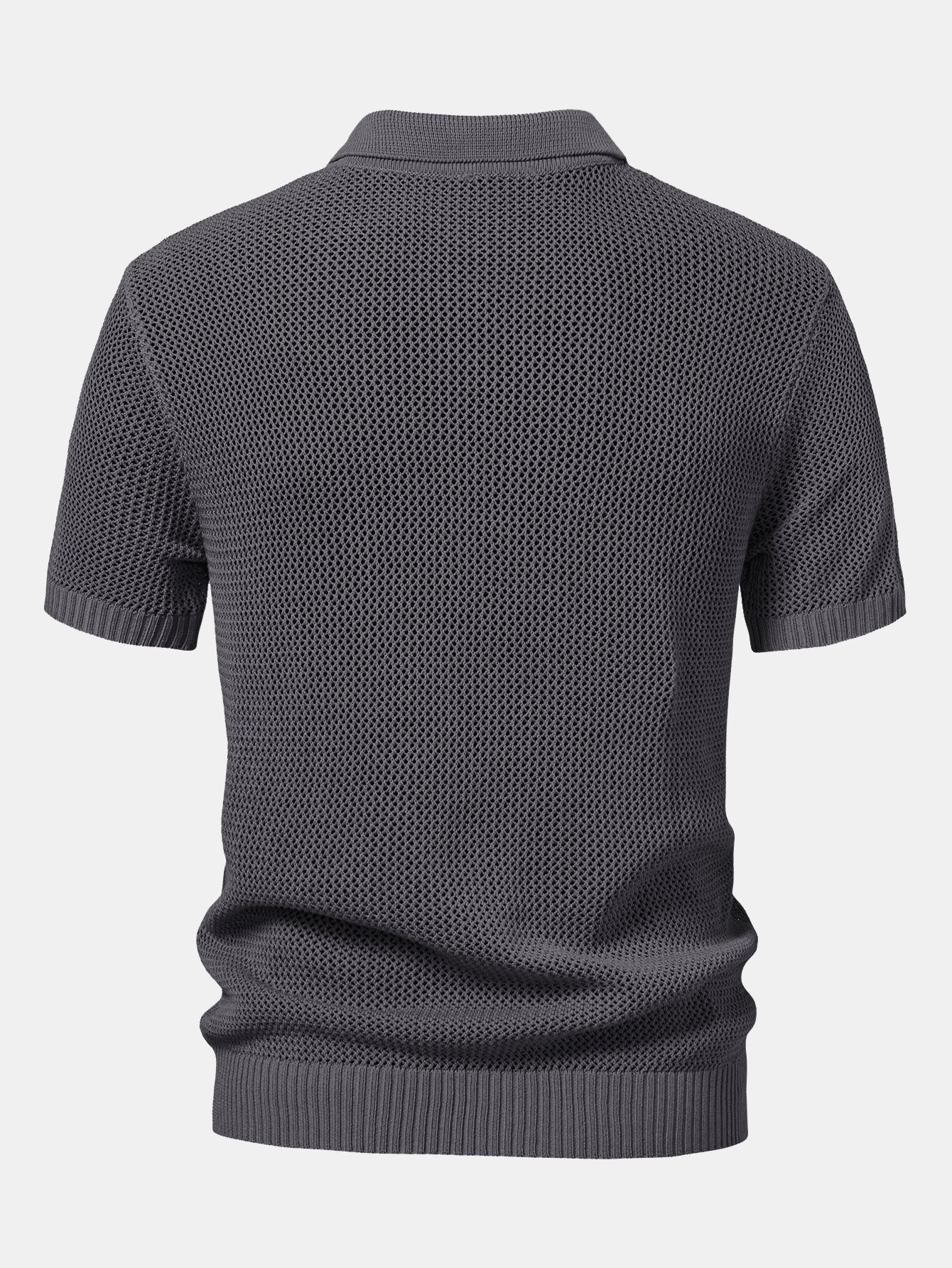 Teófilo® | Eyelet Zip Up Knit Polo Shirt & Straight Leg Linen Pants