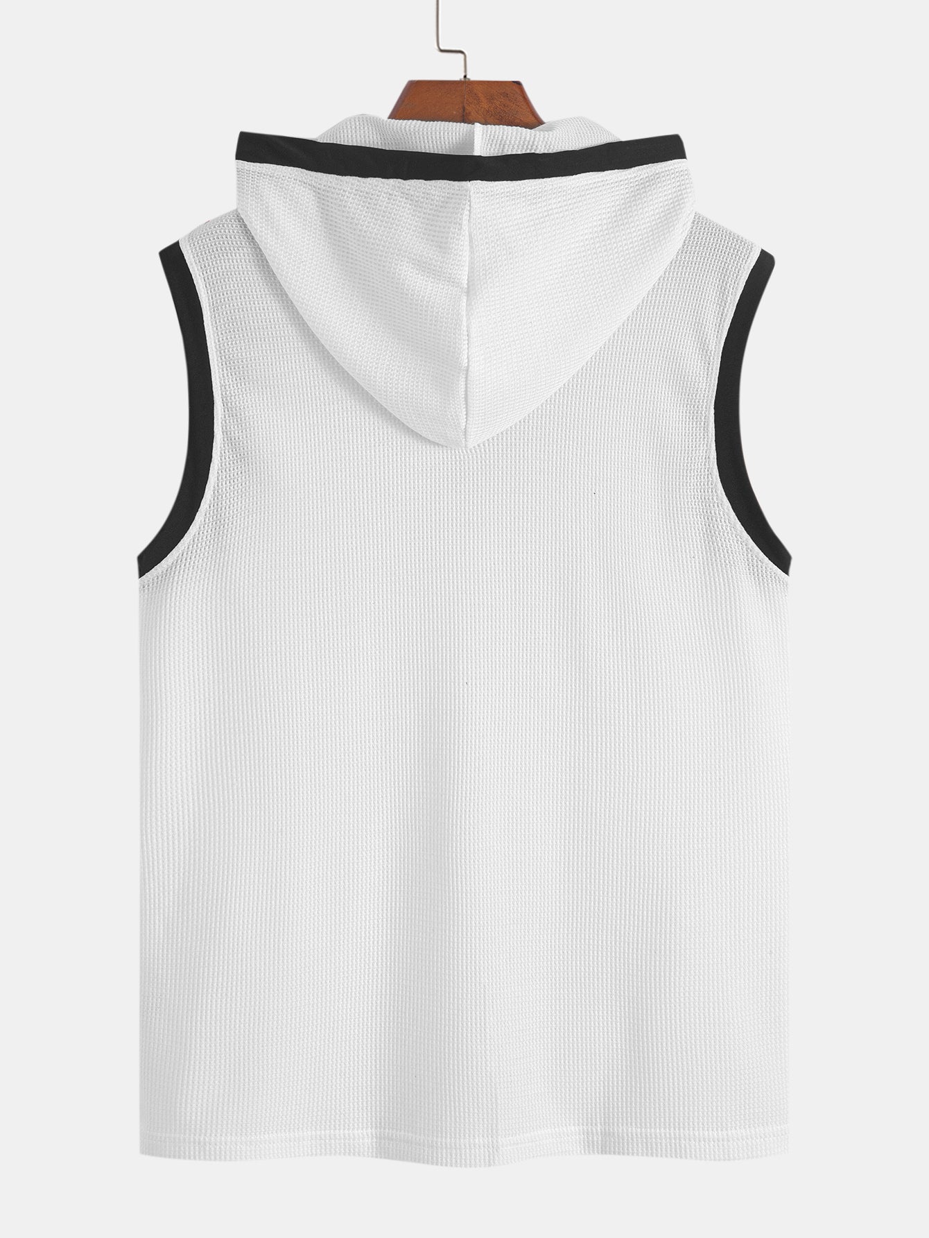Edmundo® | Contrast Waffle Half Open Hooded Vest