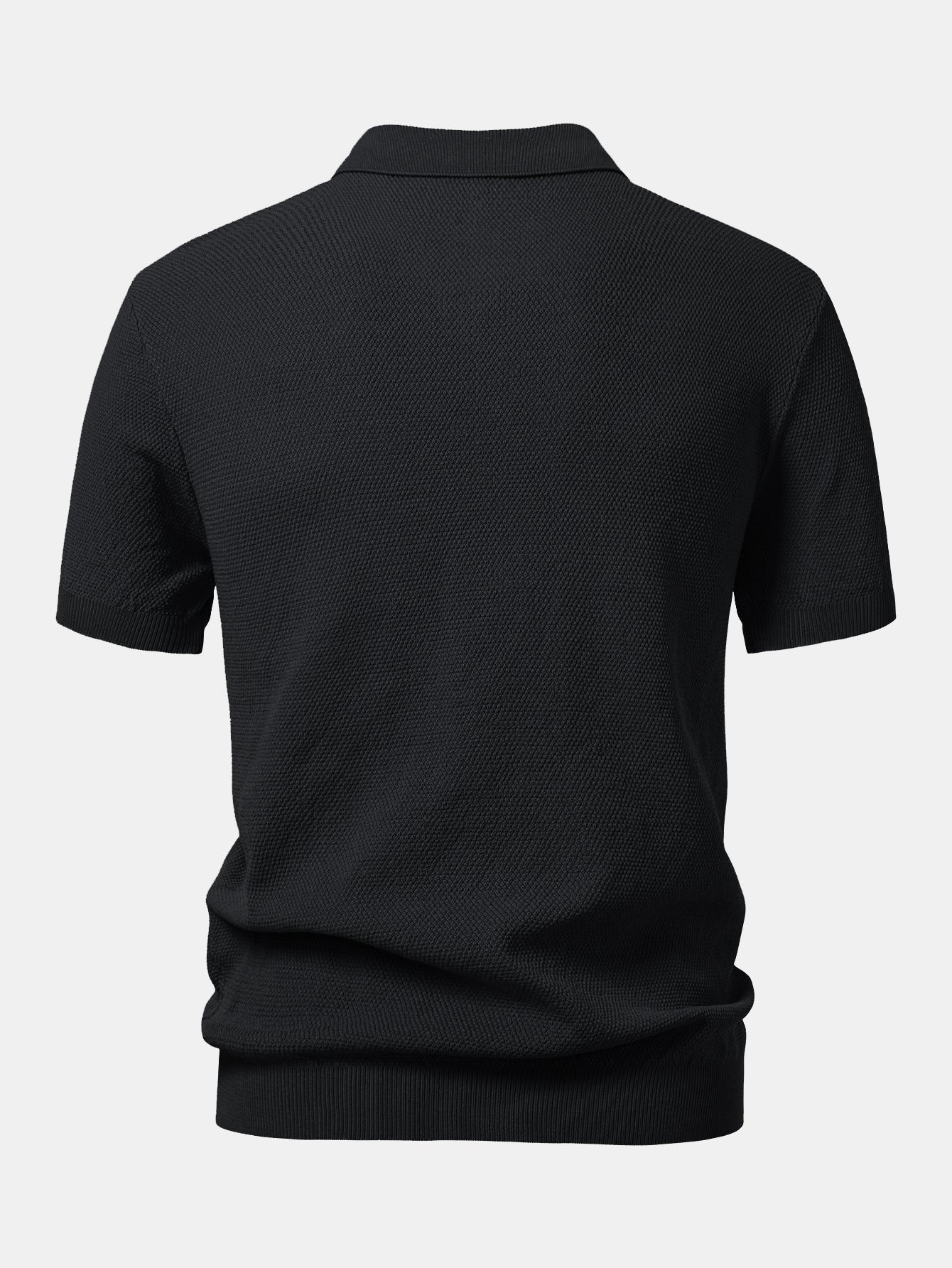 Julian | Textured Zip Up Knit Polo Shirt