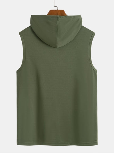 Luciano® | Athletic Mesh Kangaroo Pocket Hooded Tank