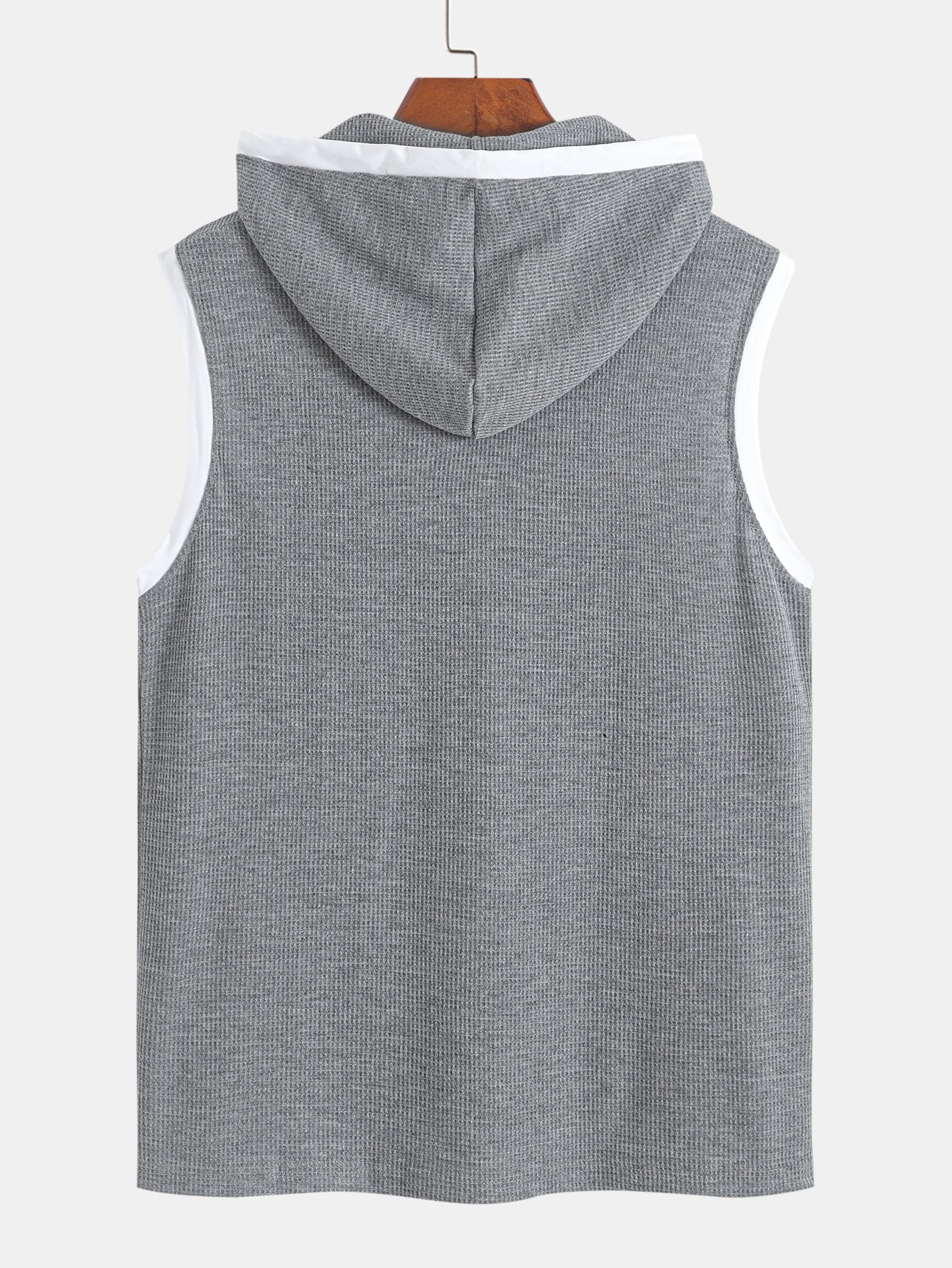 Edmundo® | Contrast Waffle Half Open Hooded Vest