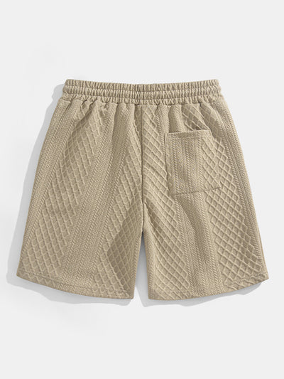 Edgardo® | Geometric Diamond Jacquard Polo & Shorts