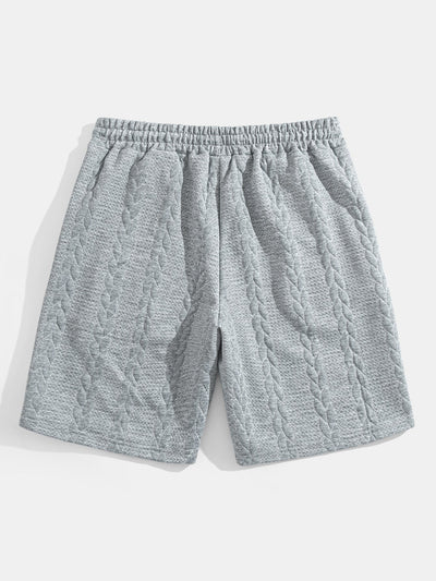 Cyrus® | Relax Fit Mid-Length Sleeve Twist Jacquard T-Shirt & Shorts