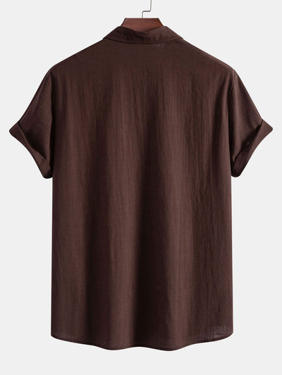 Arto® | Geometric Print Linen Look Shirt