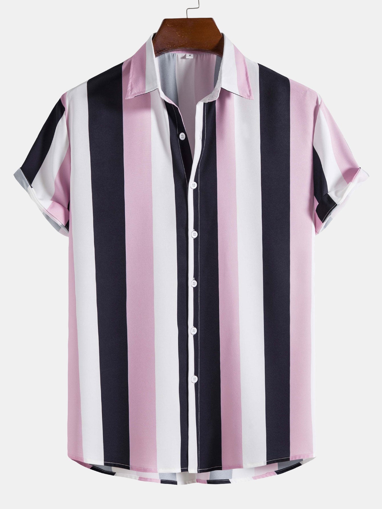 Aspen® | Wide Striped Print Button Up Shirt