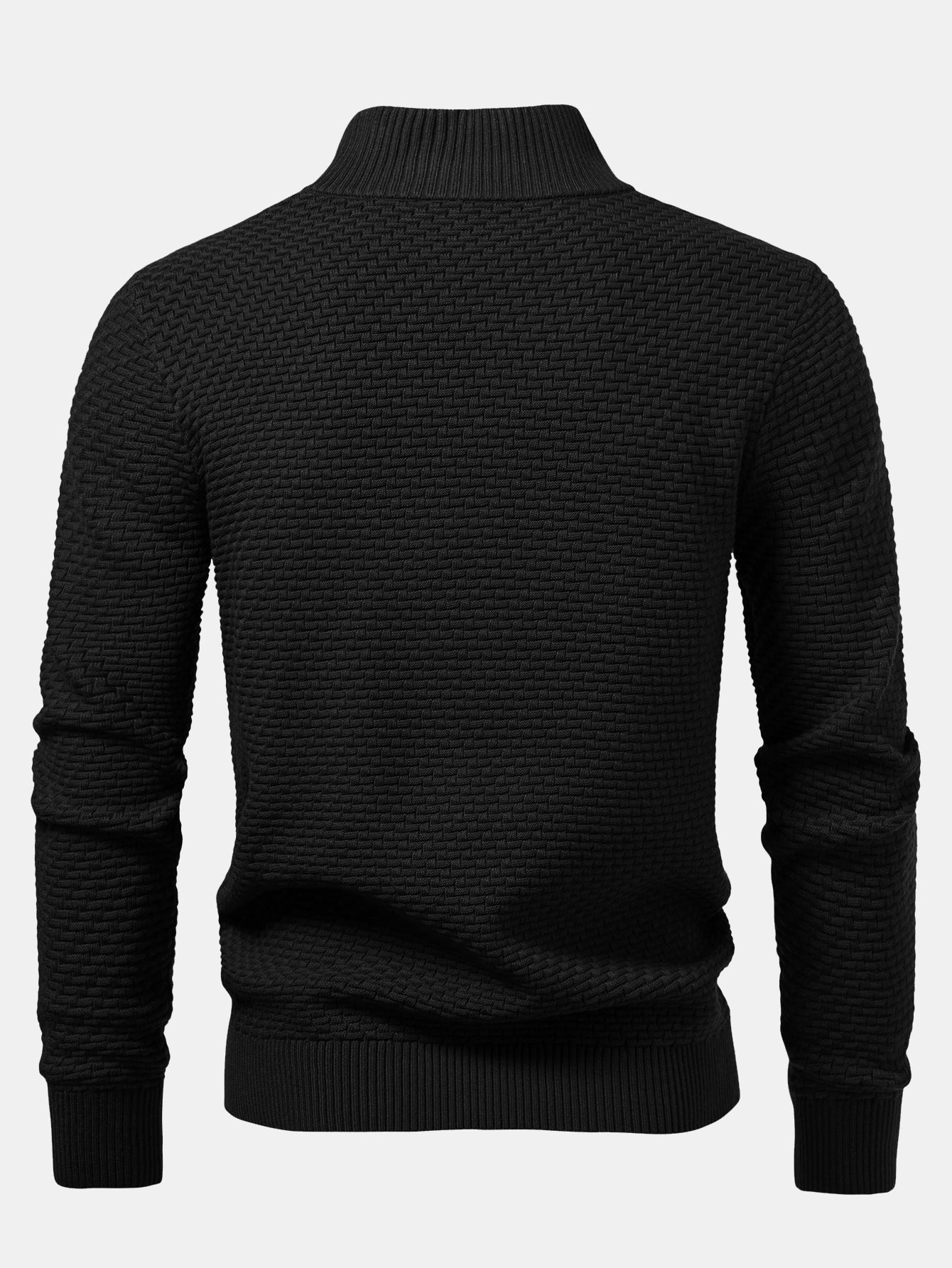 Alarico® | Wave Jacquard Quarter Zip Sweater