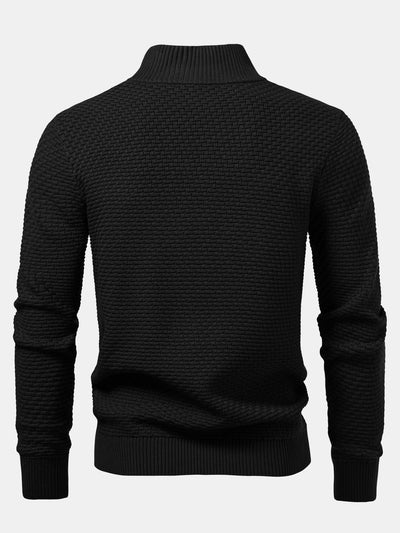 Alarico® | Wave Jacquard Quarter Zip Sweater