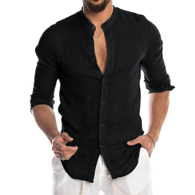 Lennon® | Elegant Linen Shirt Without Collar