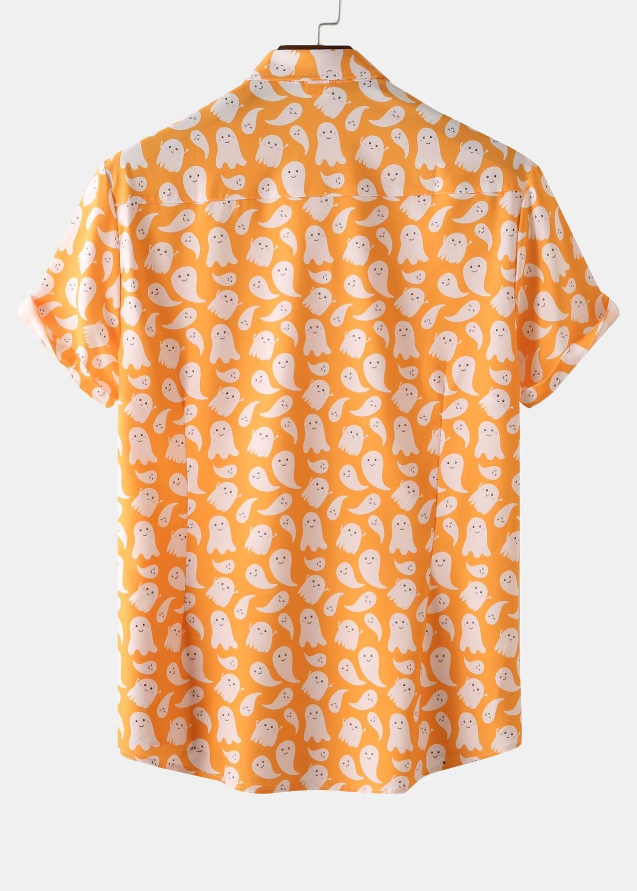 Aras® | Halloween Ghost Print Button Up Shirt