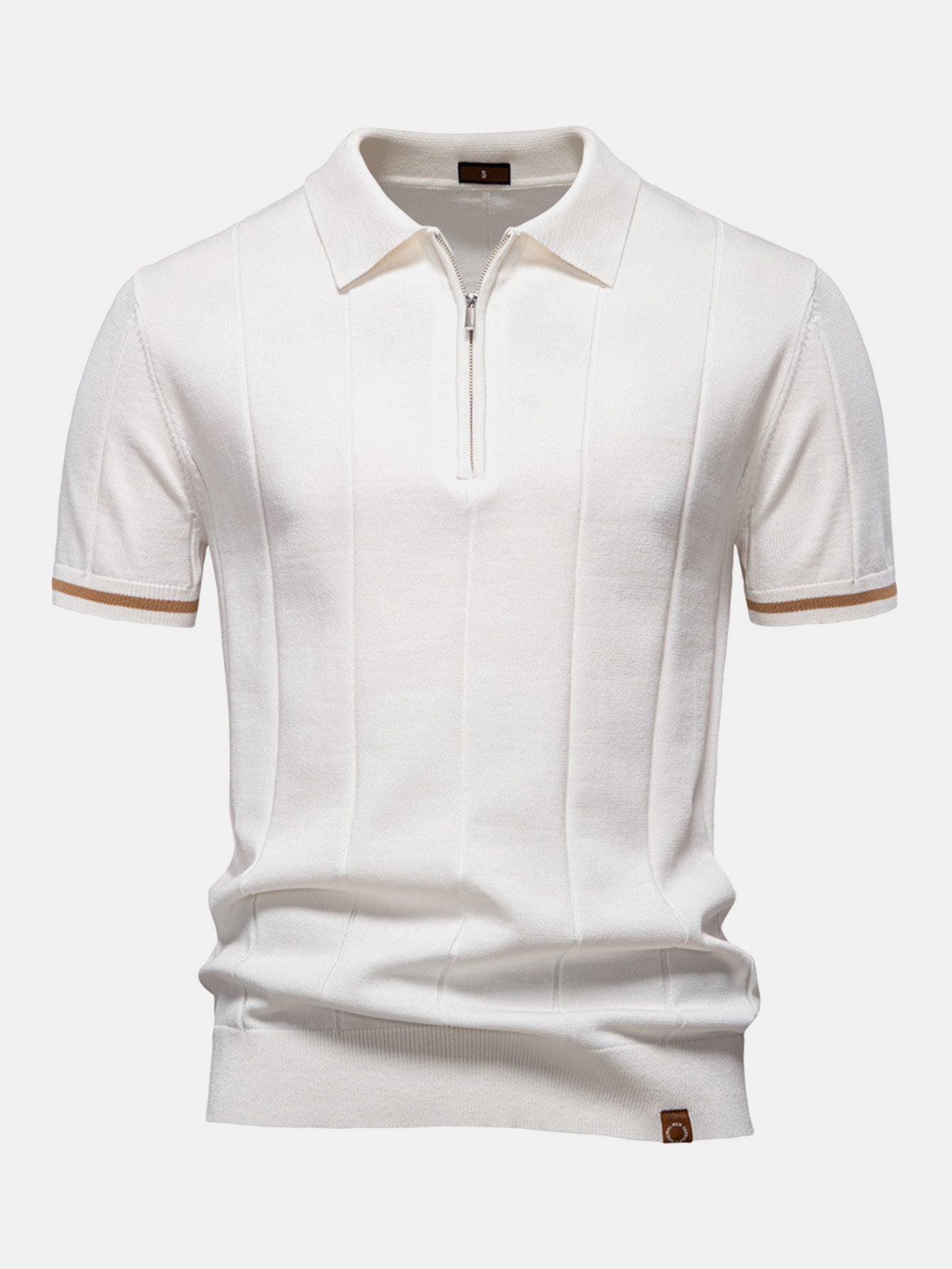 Grayson | Contrast Trim Zipper Knit Polo Shirt
