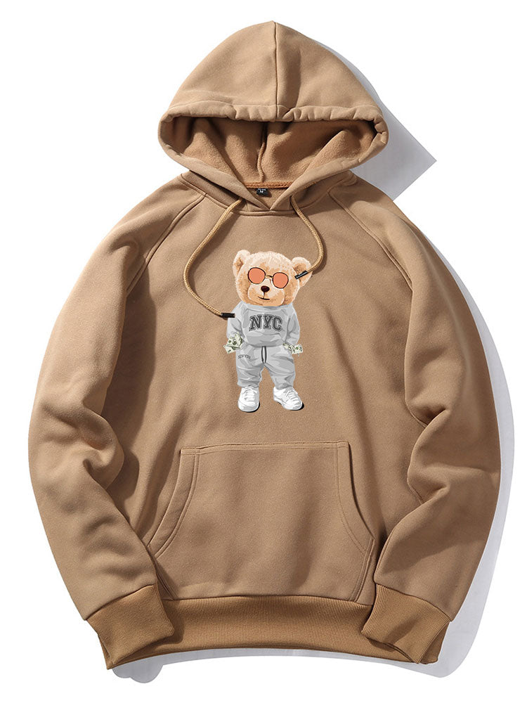 Damon | Rich Bear Print Hoodie