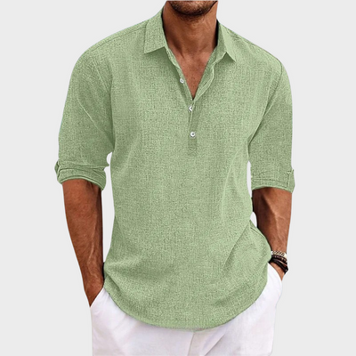 Kemen® | Casual Shirt In Cotton And Linen With Long Sleeves