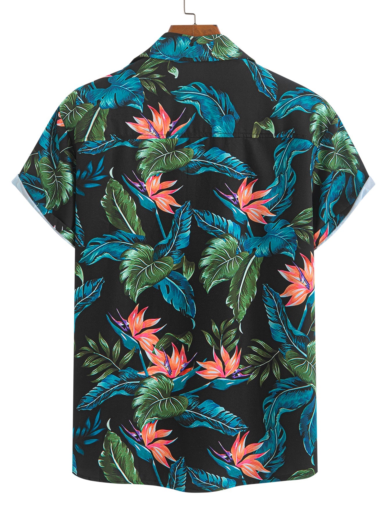 Layton® | Tropical Plants Print Button Up Shirt & Drawstring Swim Shorts