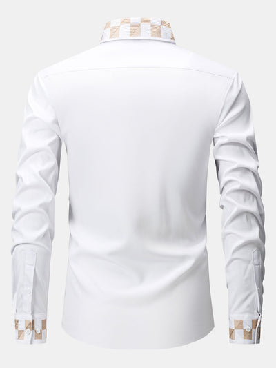 Laban® | Long Sleeve Embroidered Hidden Buttons Placket Shirt