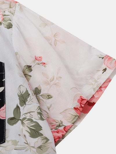 Tobias® | Two Tone Floral Print Shirt