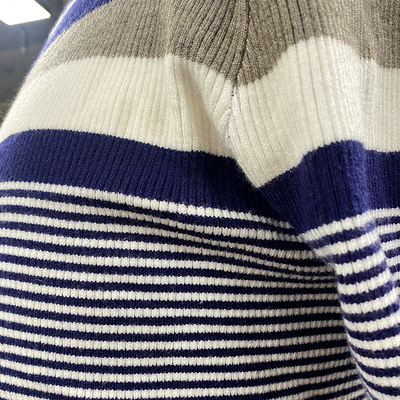 Men's Spring and Smmer Casal Horizontal Stripenit Short Sleeve T-ShirtK