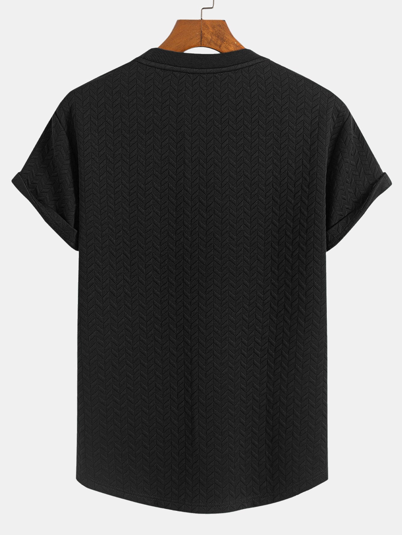 Esteban® | Jacquard Textured Arc Hem T-Shirt