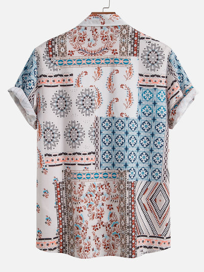 Benito® | Scarf Print Button Up Shirt Random Pattern Design