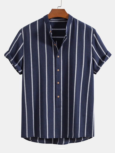 Antton® | Stripes Cotton Henley Shirts