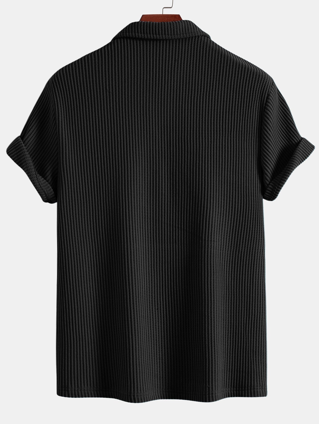 Liduvino® | Short Sleeved Waffle V-Neck Polo