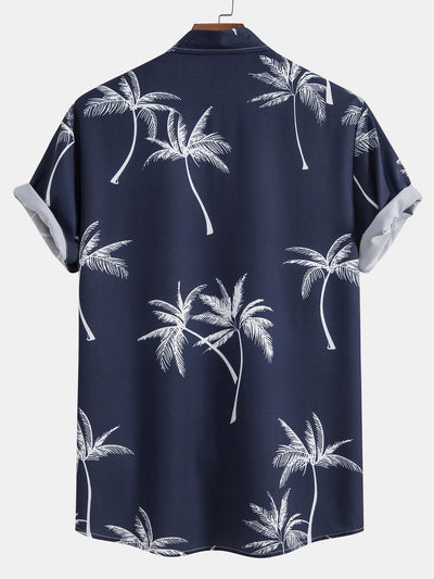 Taylor® | Palm Tree Print Button Up Shirt