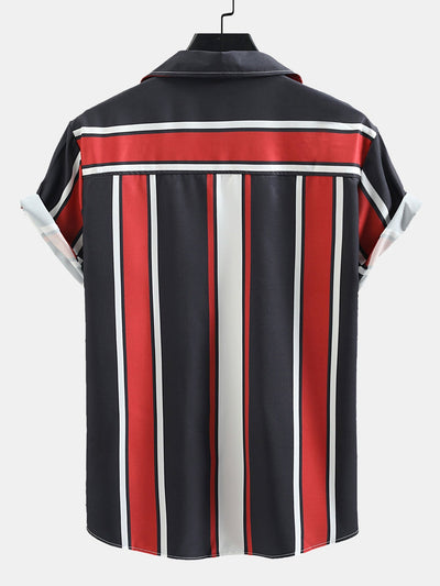 Arwa® | Revere Collar Striped Print Shirt