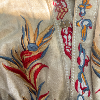 Men's Spring/Smmer Fashion Retro Western Style Sede Embroidered Short Sleeve Shirt