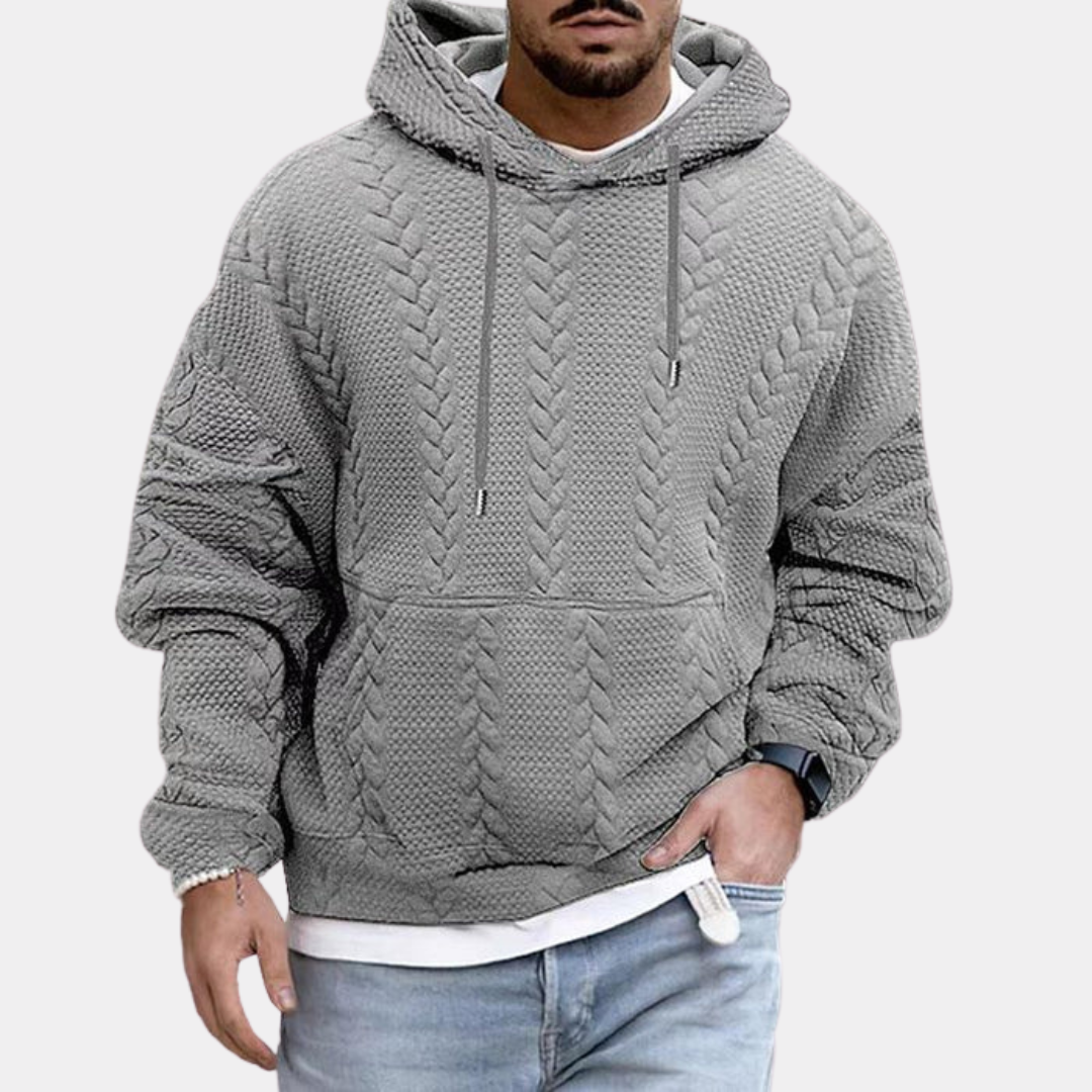 Darius | Men's structured cable-knit hoodie