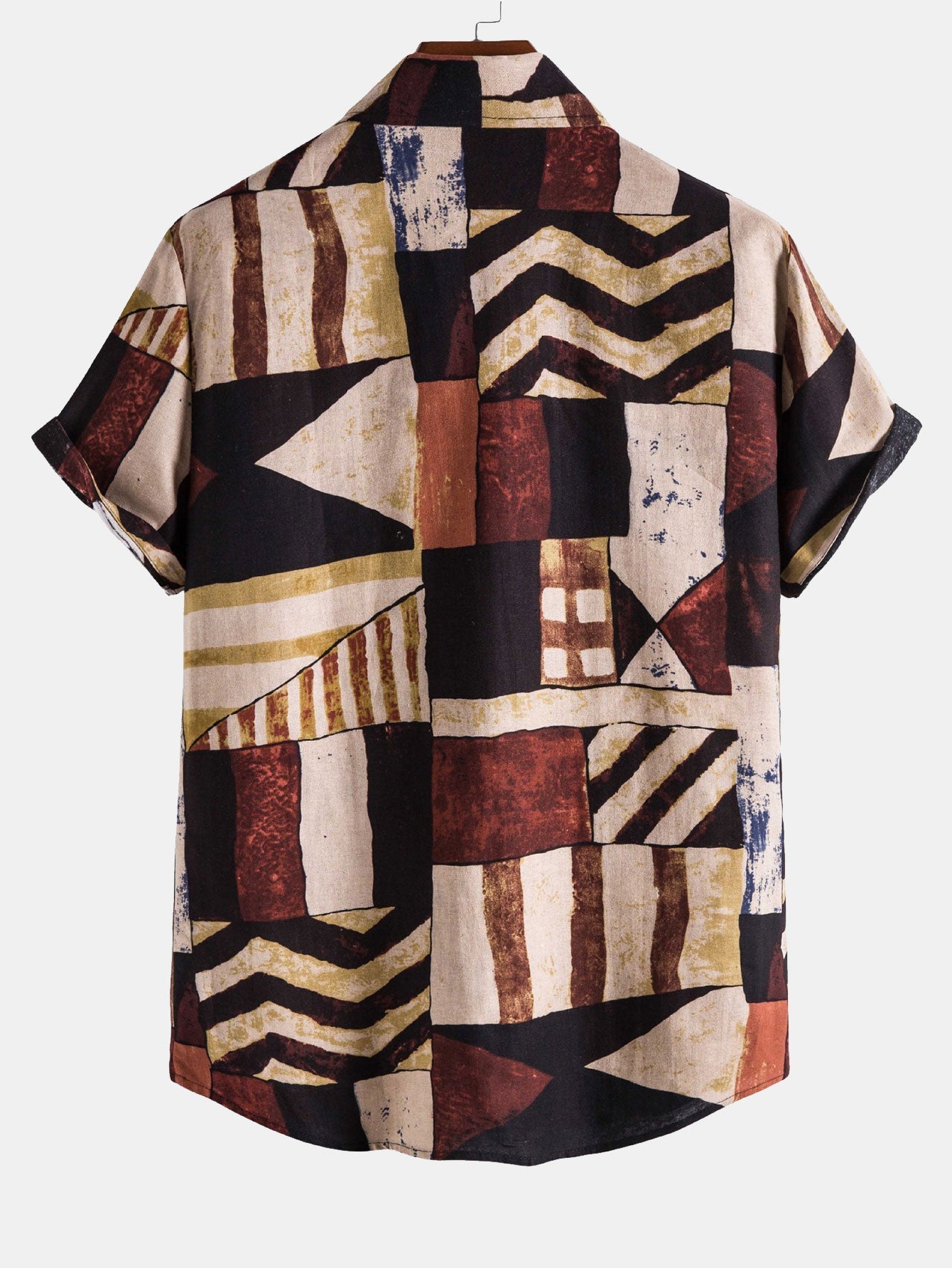 Asen® | Geometry Print Retro Shirt
