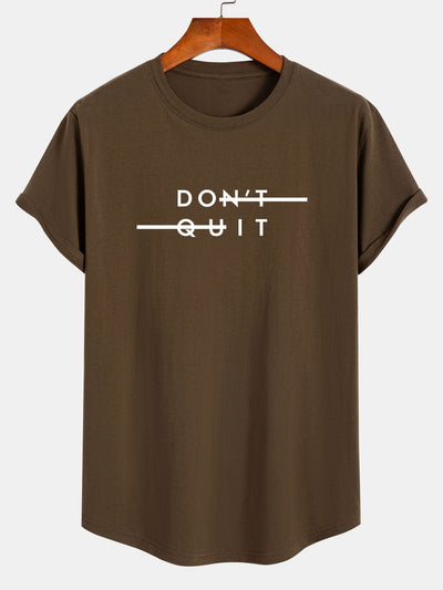 Nilo® | Don'T Quit Print Cotton Arc Hem T-Shirt