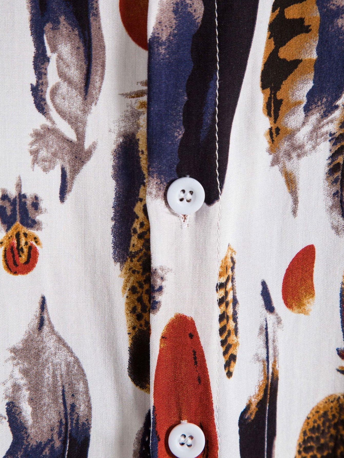 Andrey® | Feather Print Button Up Shirt
