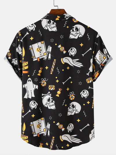 Andres® | Halloween Ghost Skull Print Shirt