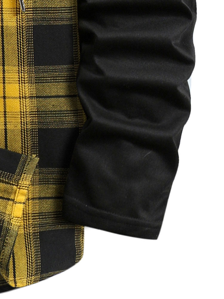 Armani® | Plaid Button Front Hooded Shirt