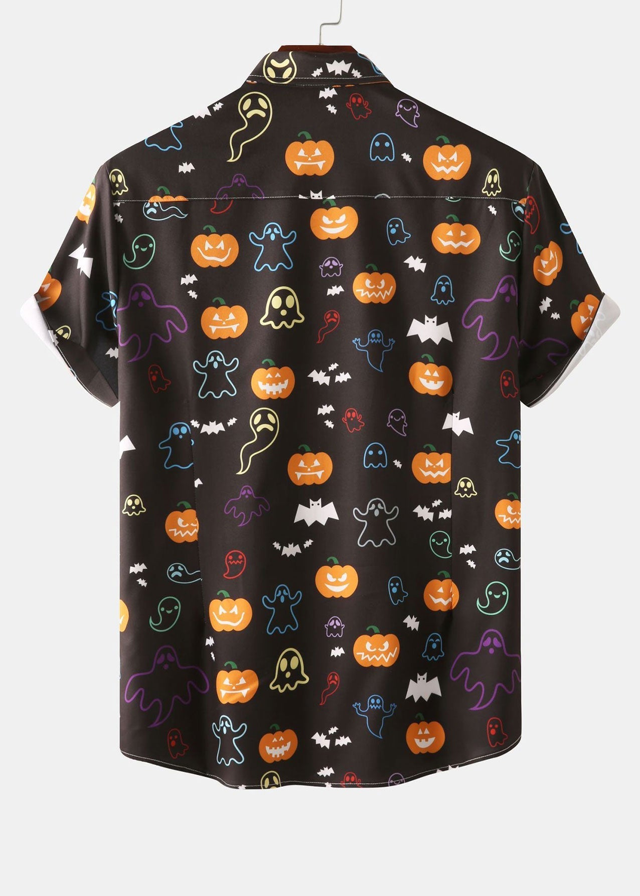 Amico® | Halloween Ghost Pumpkin Print Button Up Shirt
