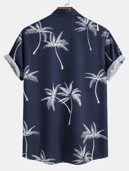 Yosafat® | Palm Tree Print Button Up Shirt