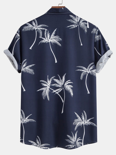 Yosafat® | Palm Tree Print Button Up Shirt