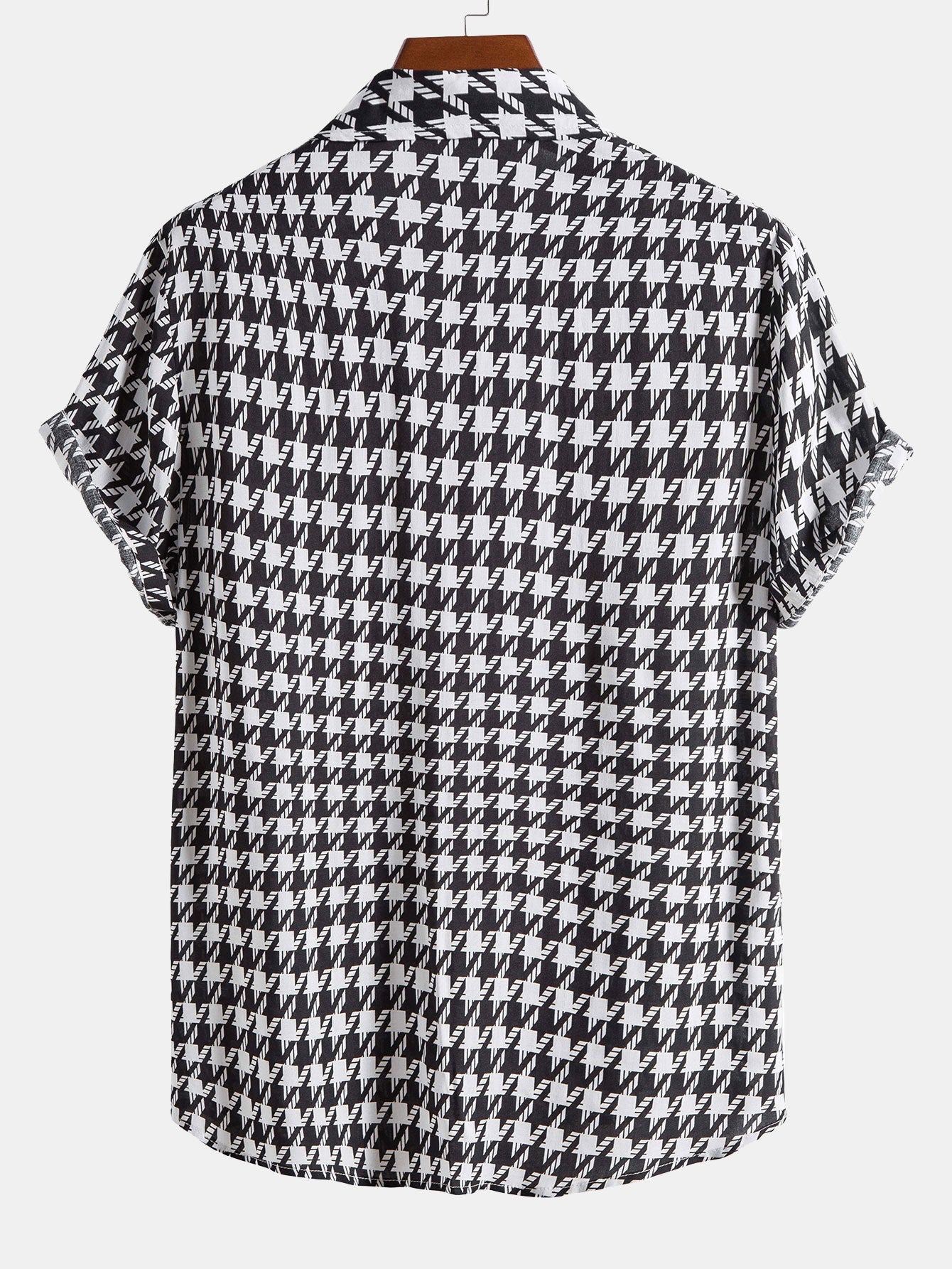 Yago® | Black And White Geometric Print Shirt