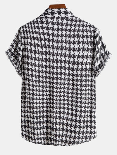 Yago® | Black And White Geometric Print Shirt