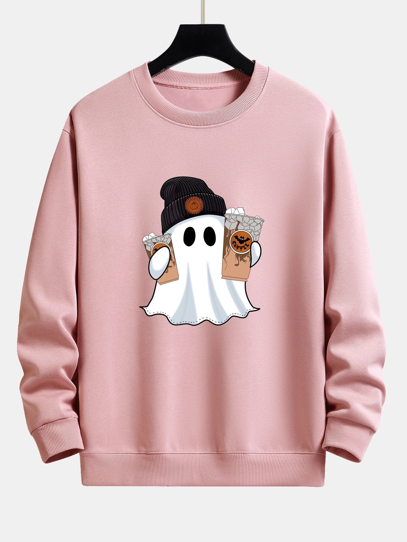 Calixto® | Halloween Ghost Coffee Print Relax Fit Sweatshirt
