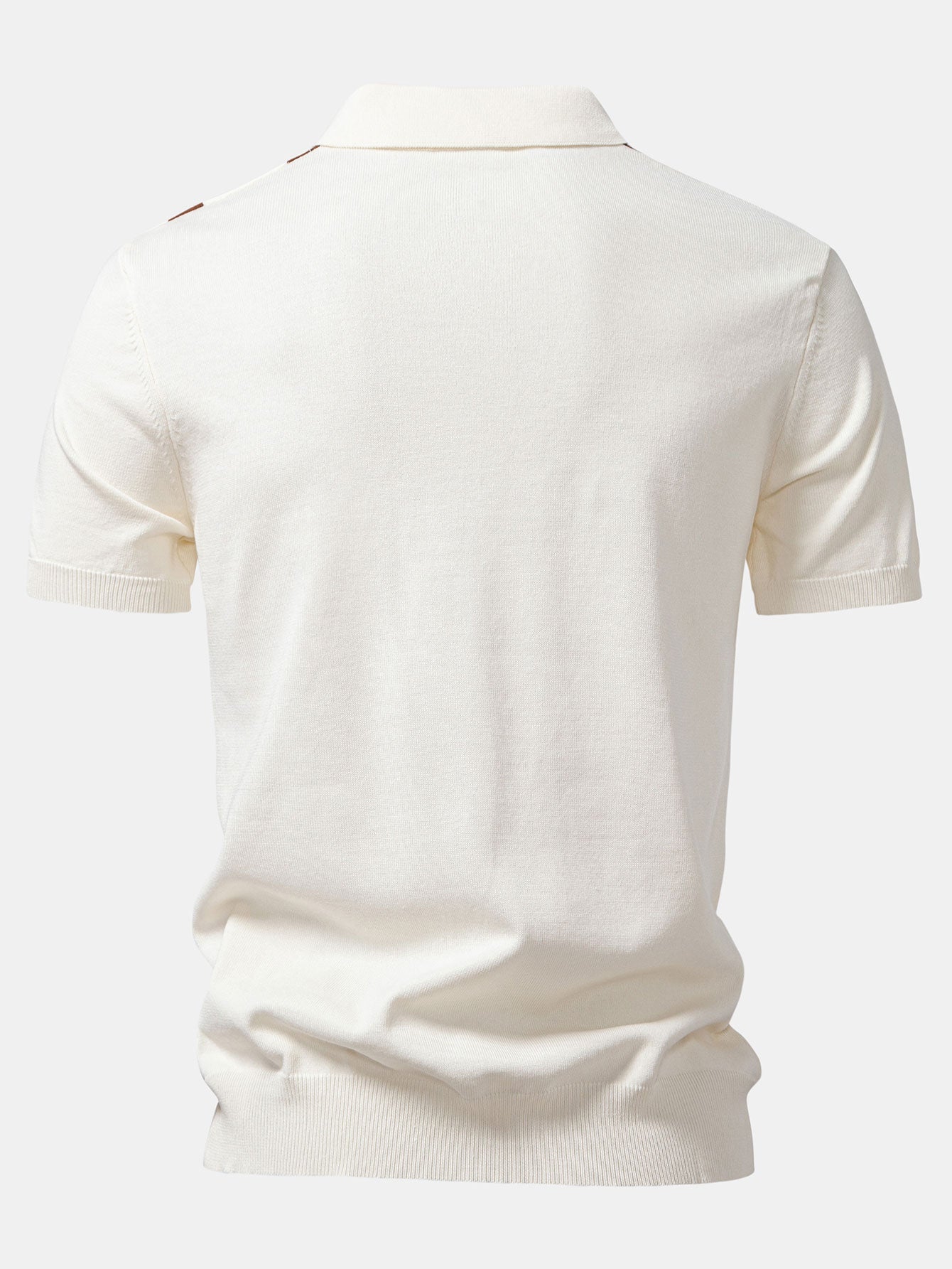 Daniel | Stripe Geometric Jacquard Knitted Polo Shirt