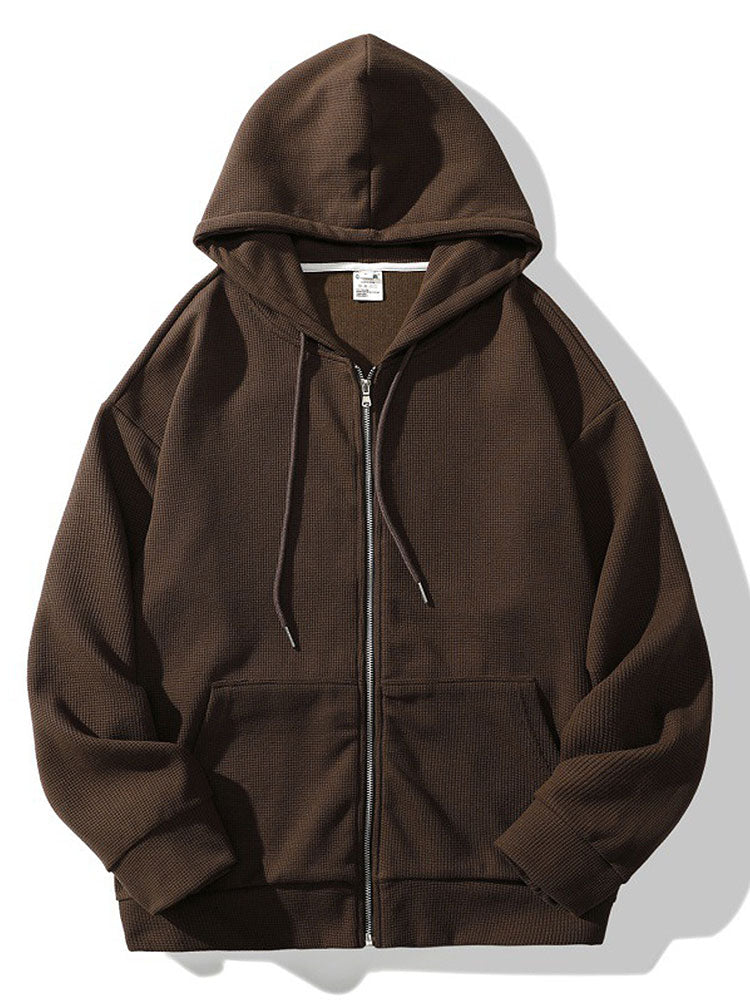 Gael | Relaxed Waffle Zip Hoodie