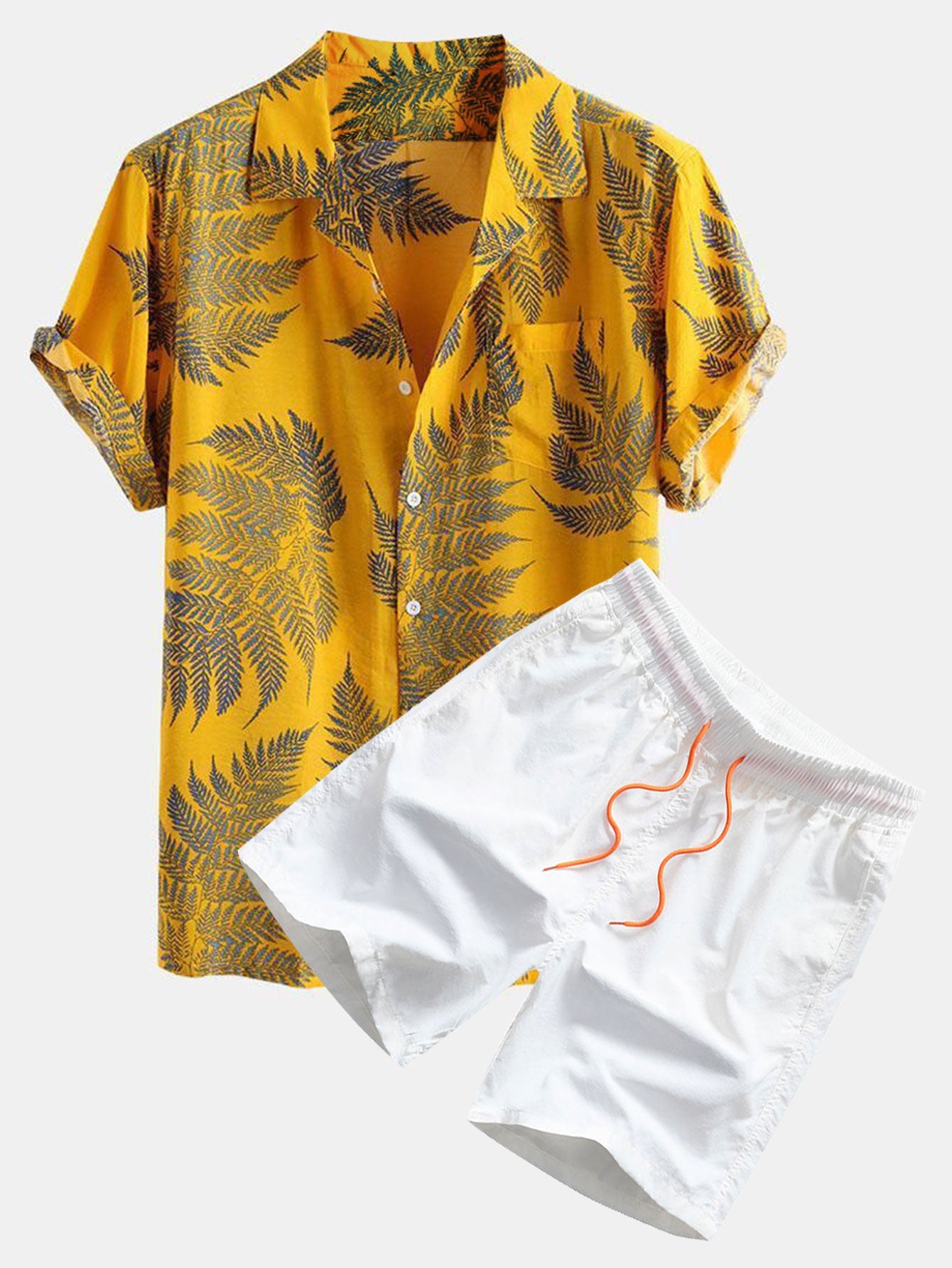 Mason® | Tropical Plants Print Shirts & Swim Shorts