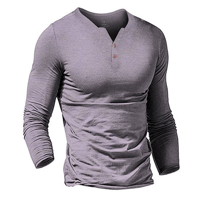 Men's solid color long sleeve T-shirt W