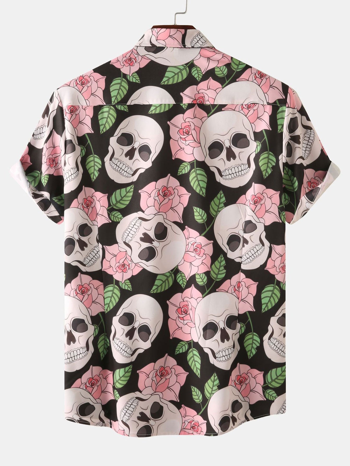 Alanis® | Skull Rose Print Button Up Shirt