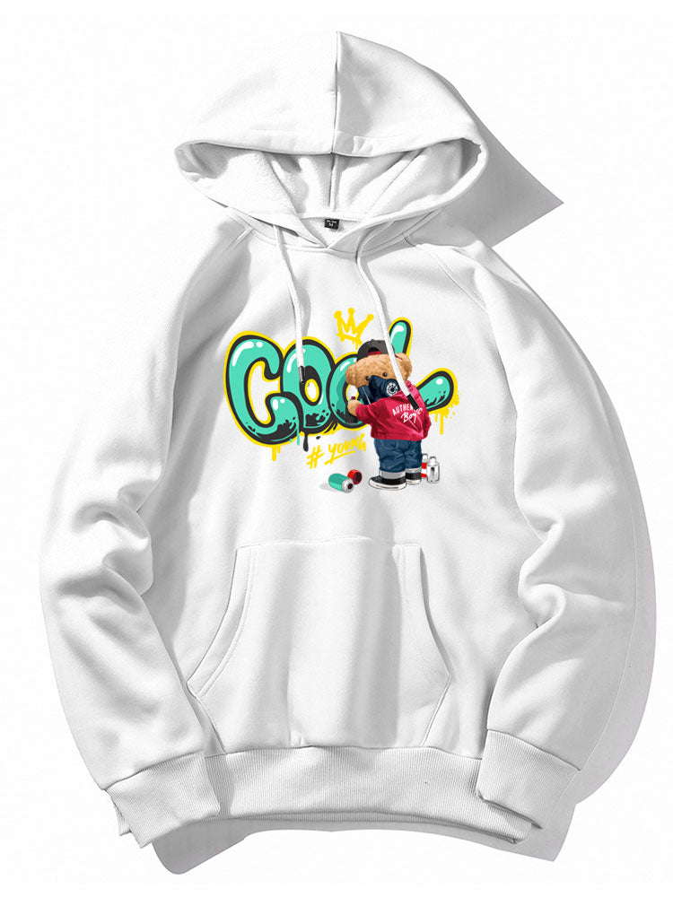 Frank | Graffiti Bear Print Hoodie