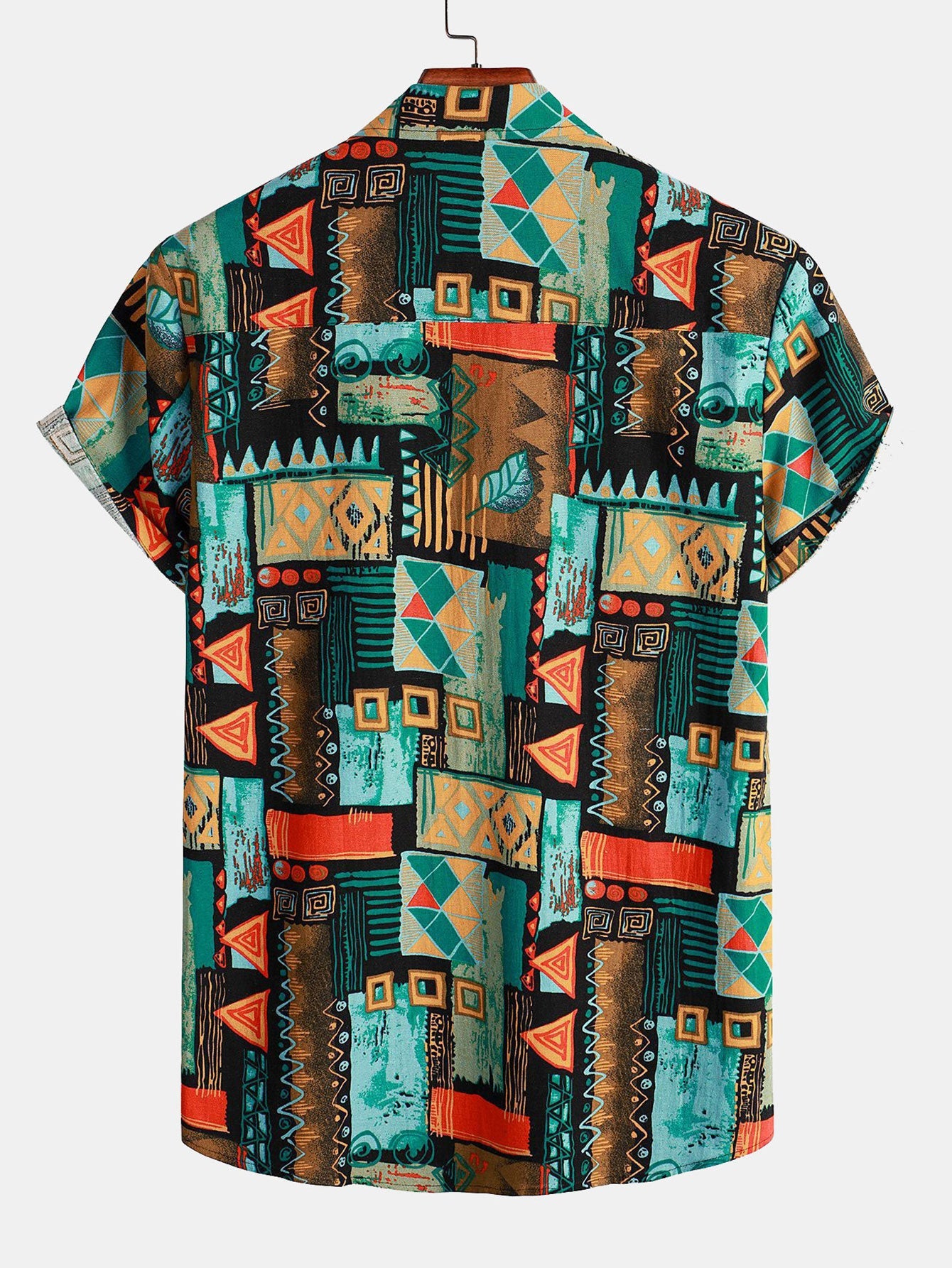 Kristian® | Tribal Geometry Print Button Up Shirt