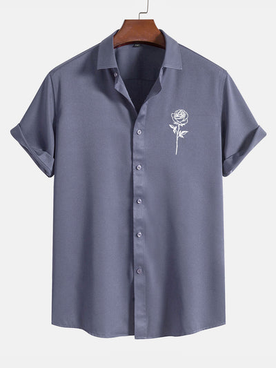 Armantino® | Rose Print Short Sleeve Shirts